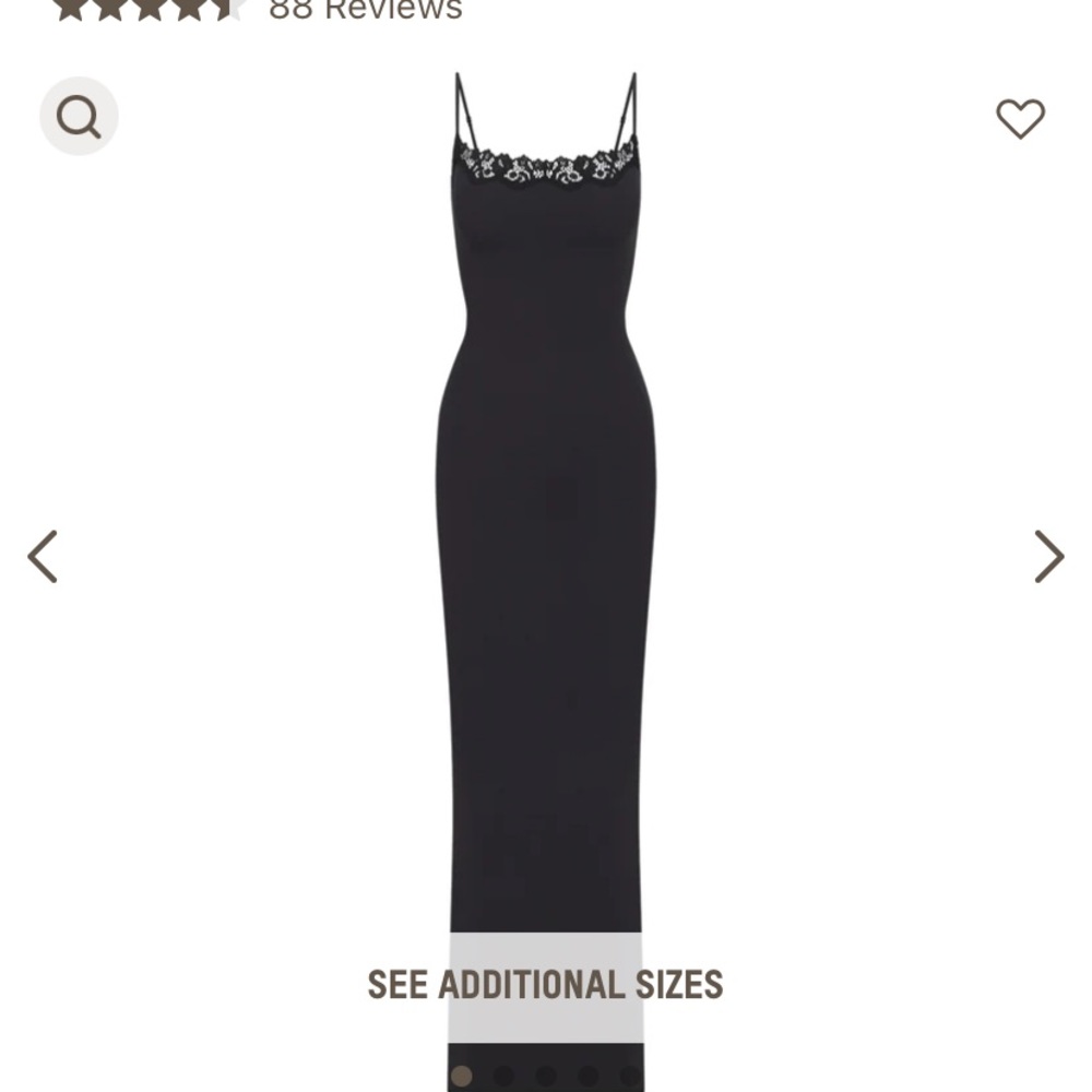 Skims fits everybody corded lace long slip dress black
